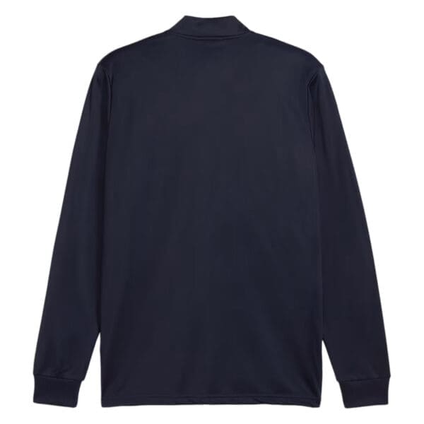 Navy blue long-sleeved zipper jacket