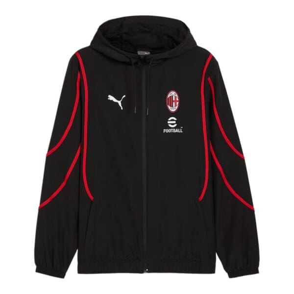 Black AC Milan Puma football jacket.