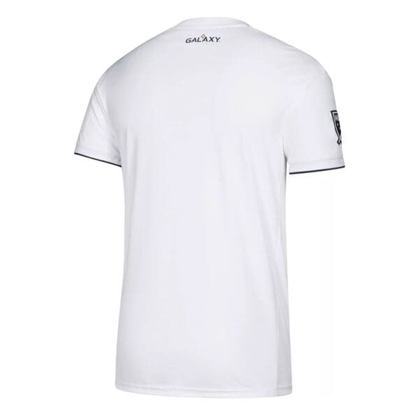 White LA Galaxy soccer jersey back view.