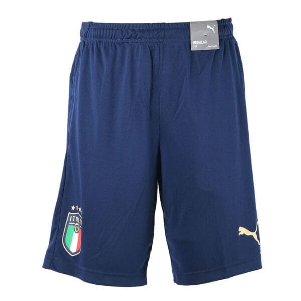 Blue Italy soccer shorts with Puma logo.