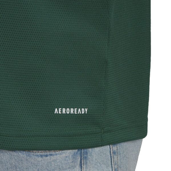 Green Aeroready t-shirt with a white logo.