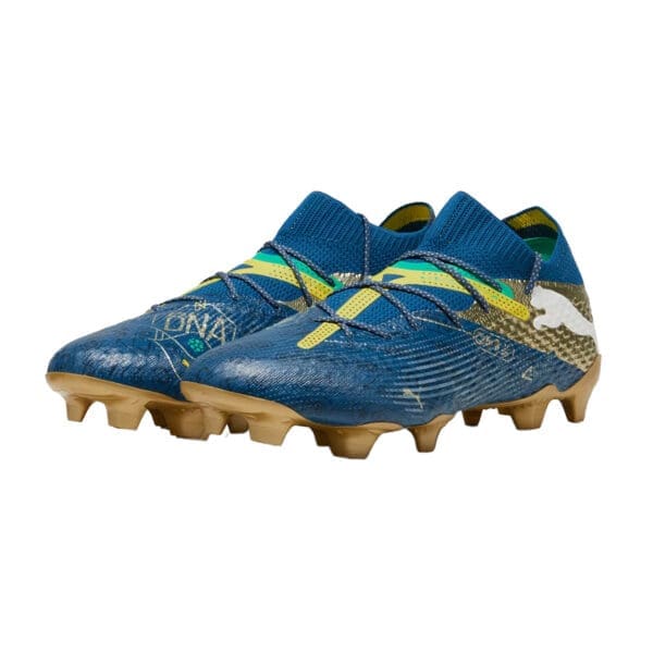 Blue and gold Puma football boots.