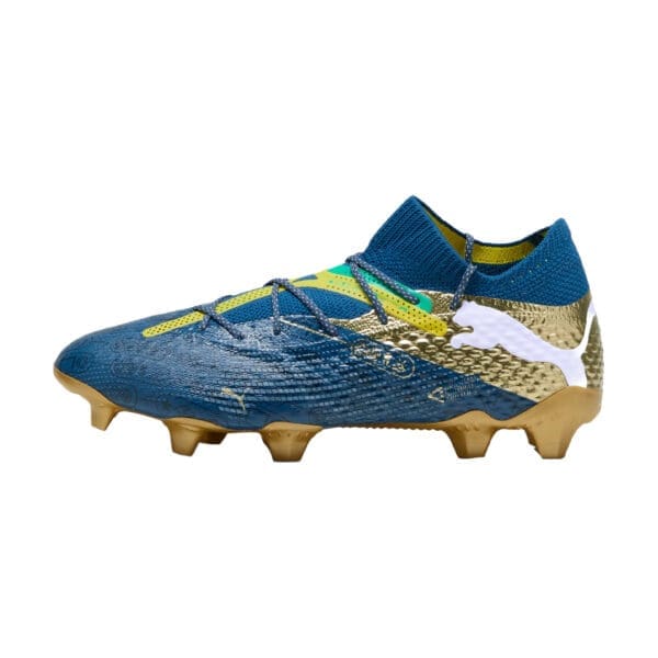 Blue and gold Puma football boot.