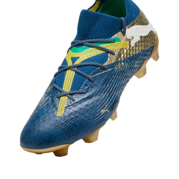 Blue and gold Puma football boots.