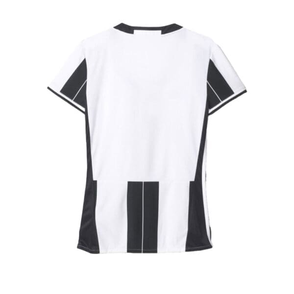 White and black striped soccer jersey