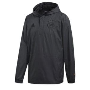 Black Adidas Germany hooded jacket.