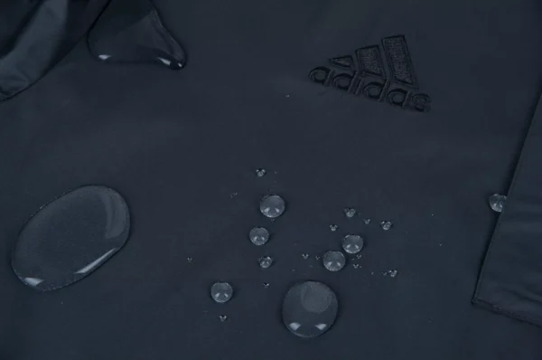 Water resistant black adidas fabric.