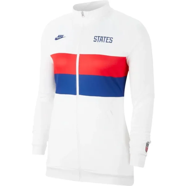 White Nike jacket with USA stripes.