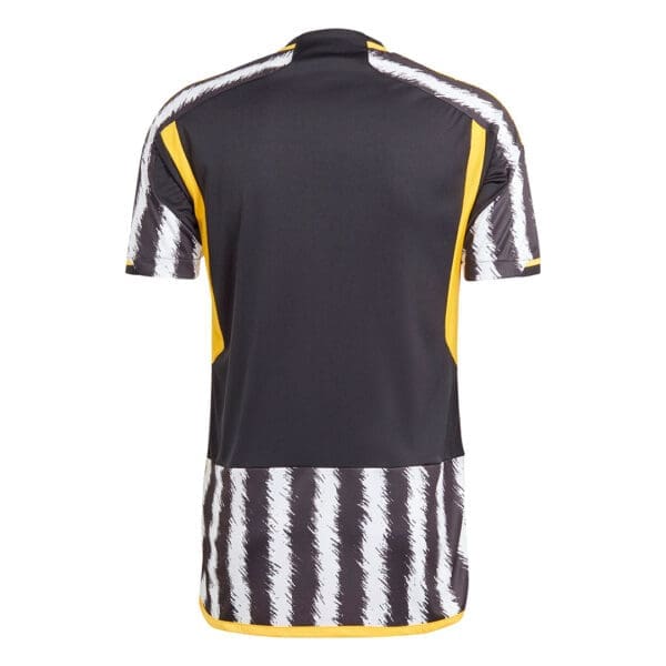 Black and yellow striped soccer jersey