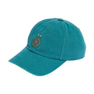 Green baseball cap with German football logo.