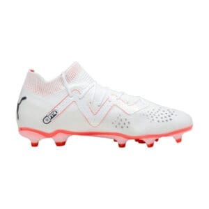 White and red Puma soccer cleats.