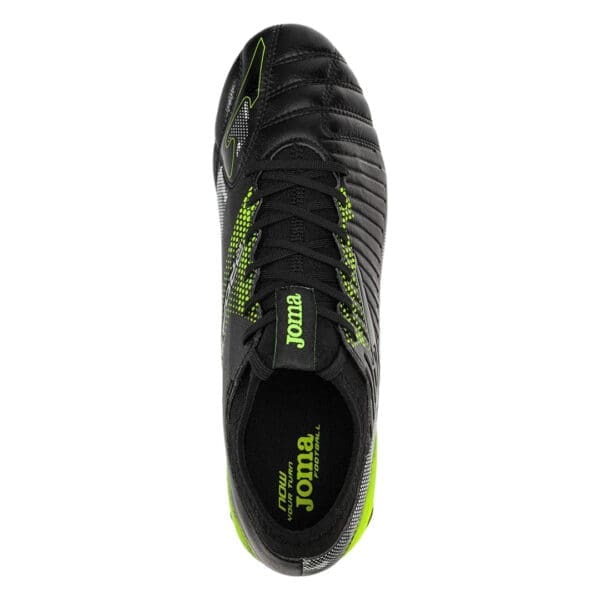 Black and green Joma football boot.