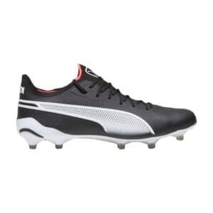 Black and white Puma soccer cleats.