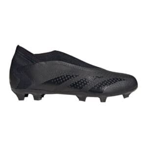 Black Adidas soccer cleats with studs.