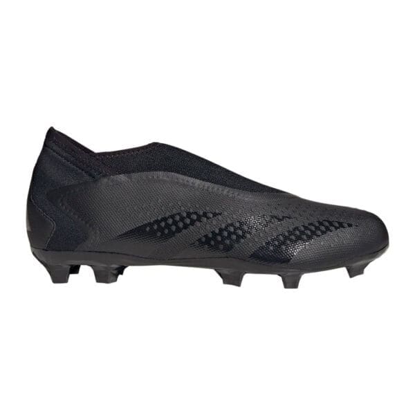 Black Adidas soccer cleats with studs.