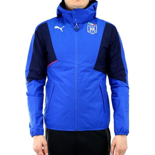 Blue Puma Italian soccer jacket.