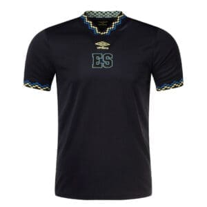 Black soccer jersey with ES logo.