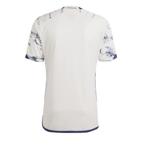 White Italian soccer jersey, back view.