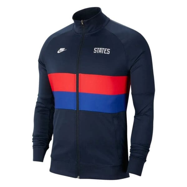 Nike USA track jacket with red and blue stripes.