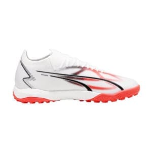 White and red Puma soccer cleats.