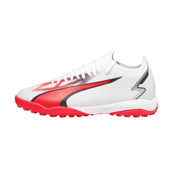 White and red Puma football boot.