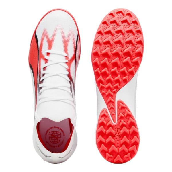 White and red Puma soccer cleats.