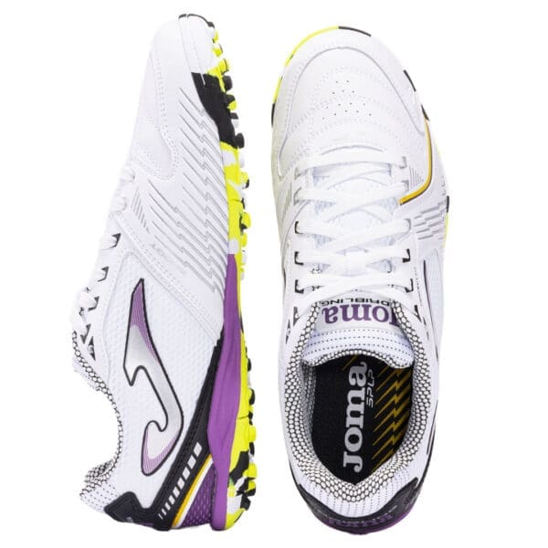 White and purple Joma running shoes.