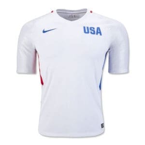 White USA soccer jersey with Nike logo.