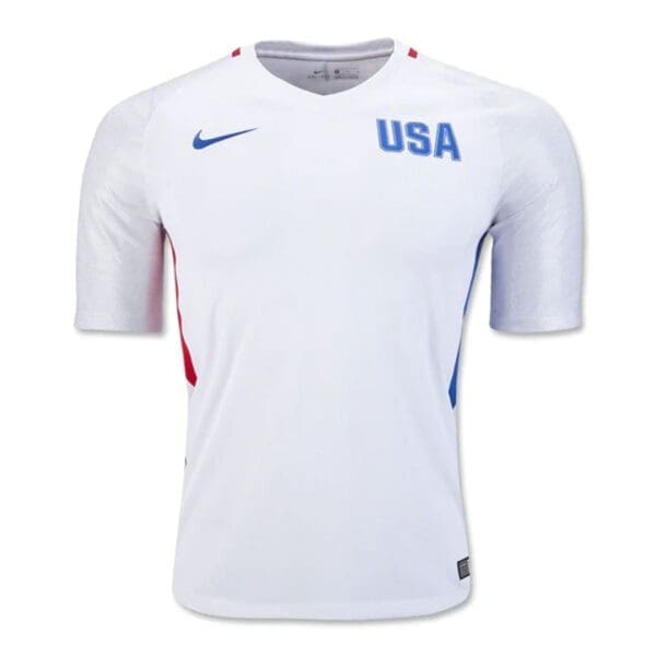 White USA soccer jersey with Nike logo.