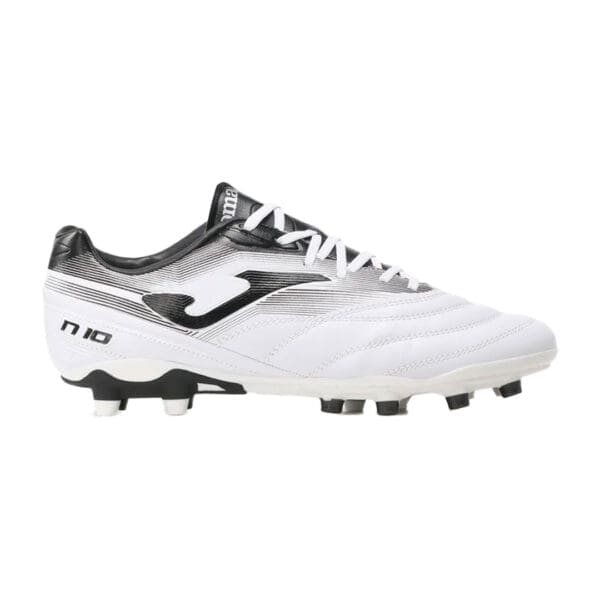 White and black soccer cleats.