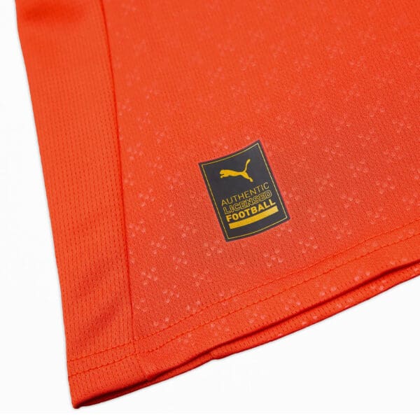 Orange Puma Authentic Licensed Football Jersey.