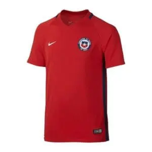 Red soccer jersey with Chilean emblem.