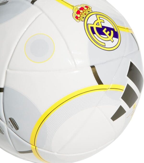 adidas Real Madrid Home Mini Soccer Ball, White/Bold Gold/Solid Grey - Image 3