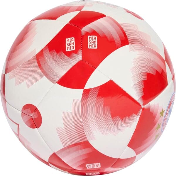 adidas FC Bayern Munich Home Club Soccer Ball, White/Red/Gold Metallic - Image 4