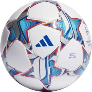 adidas UCL League Soccer Ball, White/Blue/Silver Metallic