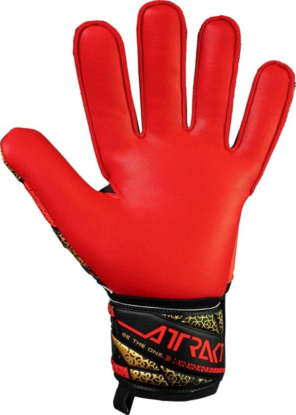 Reusch Attrakt Silver Goalkeeper Gloves, Black/Gold/Red - Image 4