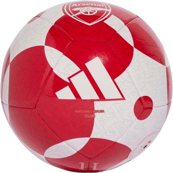 adidas Arsenal FC Home Club Soccer Ball, White/Better Scarlet/Team Power Red - Image 2