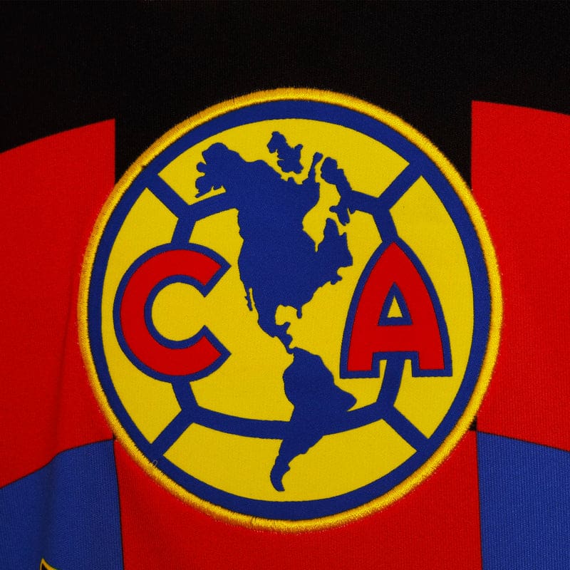 Club América logo on a colorful background.