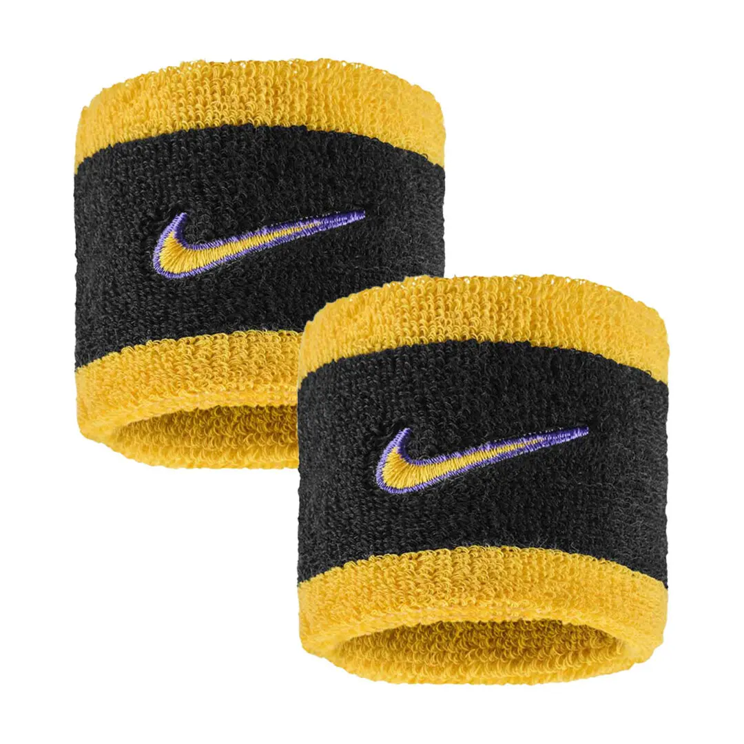 Yellow and black wristbands with logo.