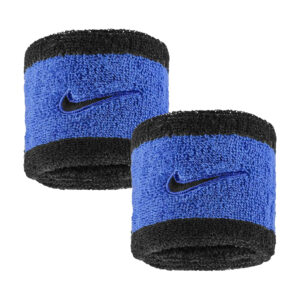 Blue and black wristbands with logo.
