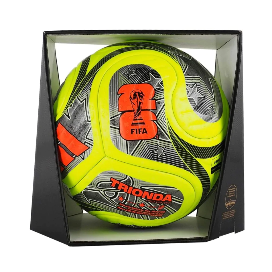 adidas FIFA World Cup 26 Trionda Pro Winter Match Soccer Ball -Lucid Lemon/Black/Silver Metallic - Image 2