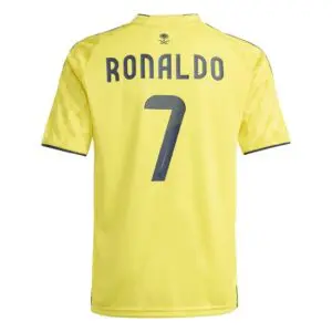 adidas AI Nassr home youth Soccer Jersey Ronaldo #7 2025/26 -Yellow / Night Indigo