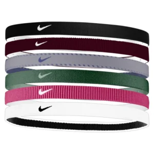 NikeFlex Classic Headbands 6 Pack Black and Burgundy Crush