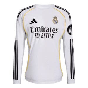 adidas Real Madrid Home Men's L/S Soccer Jersey 25/26