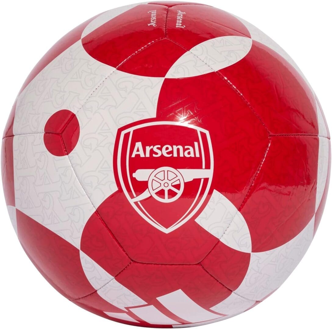adidas Arsenal FC Home Club Soccer Ball, White/Better Scarlet/Team Power Red