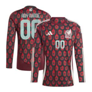 adidas Mexico “Name & Number” Men’s Home Stadium Long Sleeve Jersey 2024/25