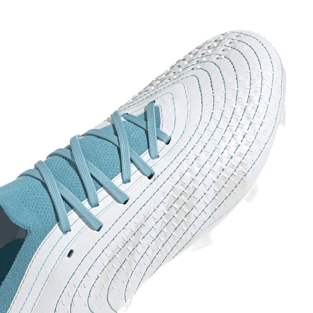 adidas Predator Accuracy.1 Firm Ground Cleats (White/Light Blue) - Image 5