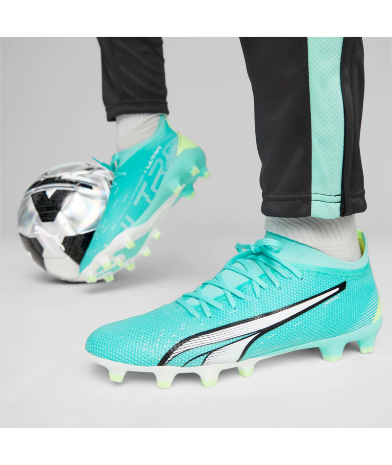 Puma Ultra Match FG/AG Soccer Cleats Electric Peppermint/White - Image 5