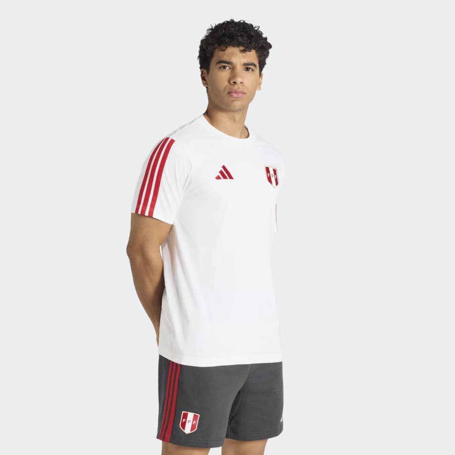 adidas Peru Men's DNA T-Shirt, White - Image 2