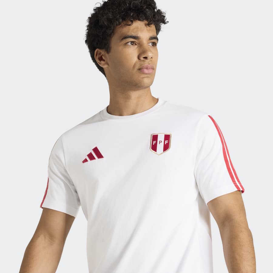 adidas Peru Men's DNA T-Shirt, White - Image 4
